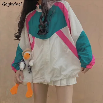 

Jackets Women Patchwork Leisure Chic Ins Summer Sun-proof Loose BF Breathable Coats Womens Korean Style Teens Harajuku Hip Hop
