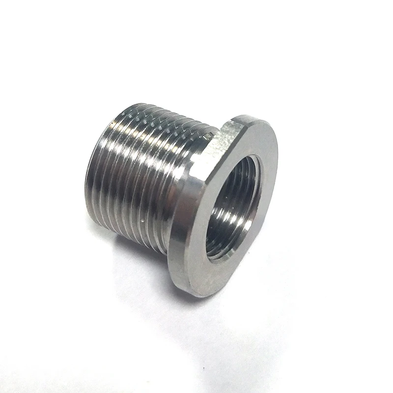 Stainless Steel 1/2-28 to 5/8-24 Automotive Threaded Oil Filter Adapter