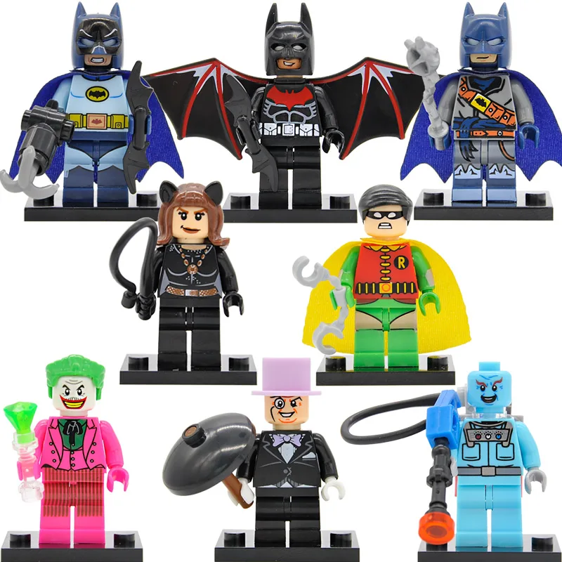 8 шт./лот Набор фигурок супергероя Бэтмена DC PG8052 SY639 Джокер Римский Бэтман яд плюща Барбара Гордон Строительные блоки Набор Модель игрушки - Цвет: XH128 to 135