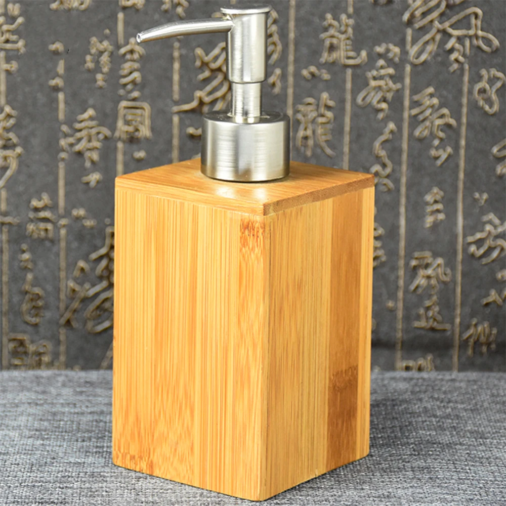 

500mL Bathroom Soap Dispenser Bamboo Lotion Shampoo Dispenser Bottle Kitchen Hand Soap Dispenser