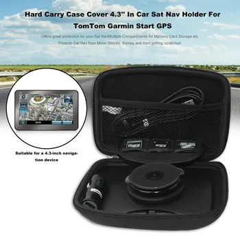 

Newes PU Hard Carry Case Cover 4.3'' In Car Sat Nav Holder For TomTom Garmin Start GPS Navigation Protection Package Cover Black
