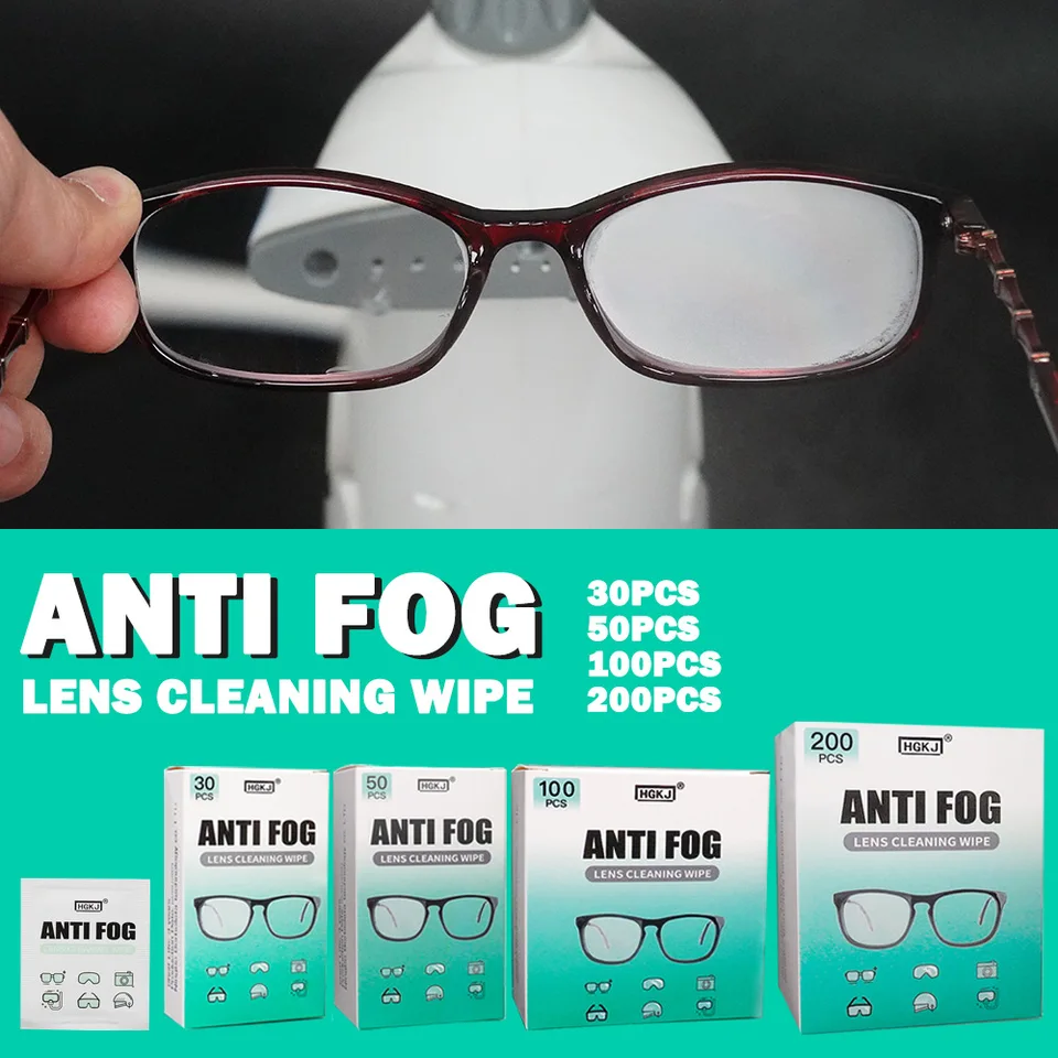 200/100/50/30pcs Reusable Anti-Fog Wipes Glasses Pre-moistened Antifog Lens  Cloth Defogger Eyeglass Wipe Prevent Fog - AliExpress