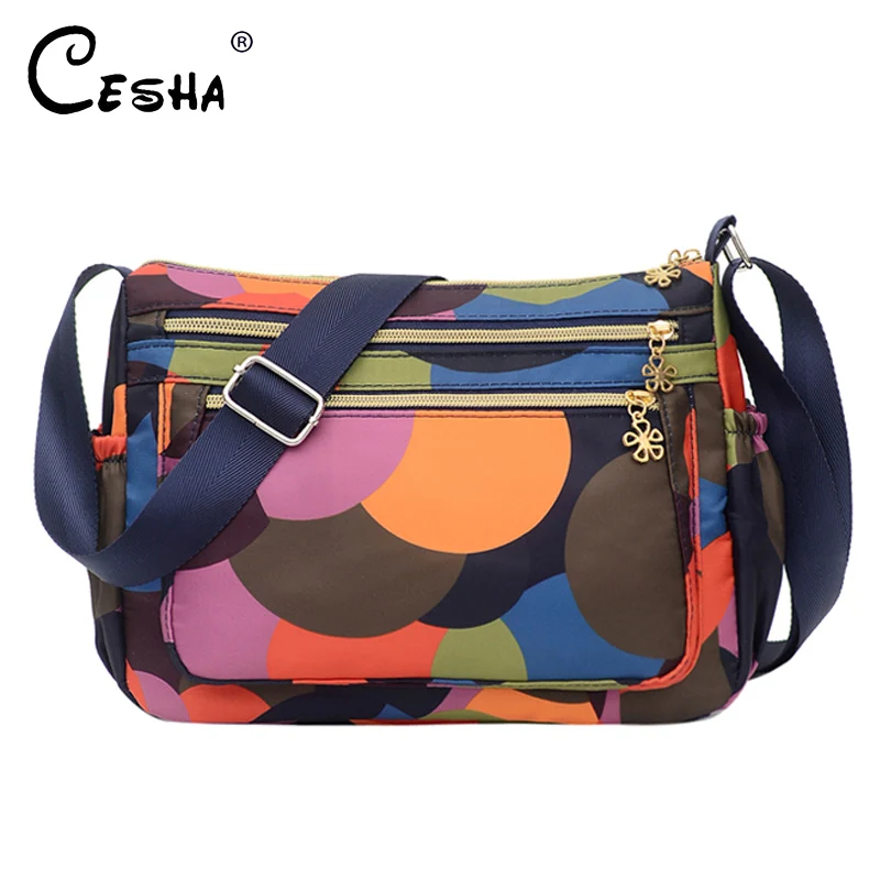Women Cross-body Bag Classic Travel Shoulder Bag Trendy Messenger Bag Large-capacity Nylon Multi Zipper Bags