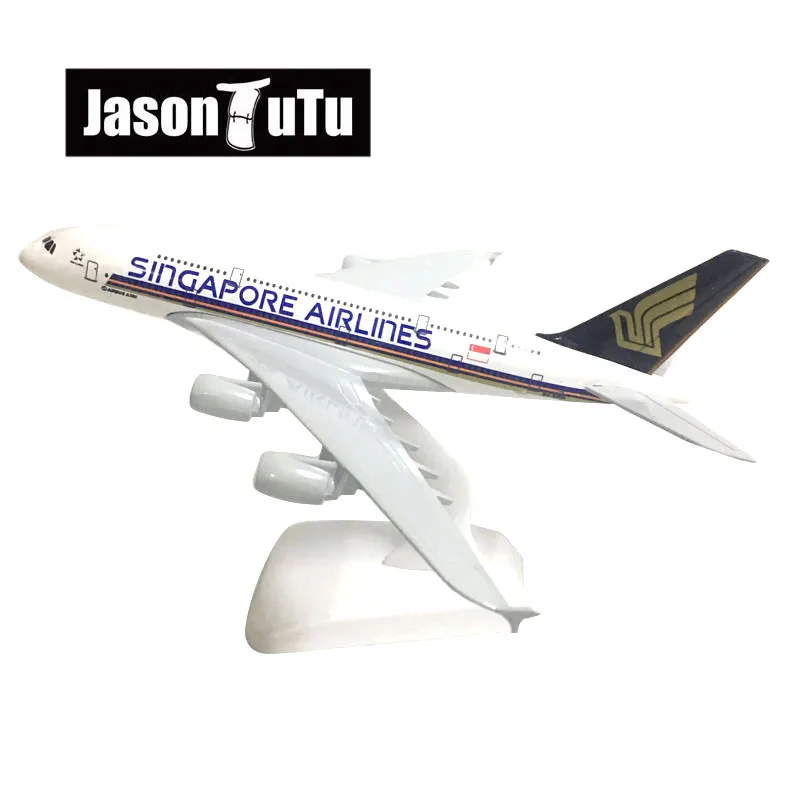 JASON TUTU 20cm Singapore Airlines Airbus A380 Airplane Model Plane Model Aircraft Diecast Metal 1/300 Scale Planes Dropshipping