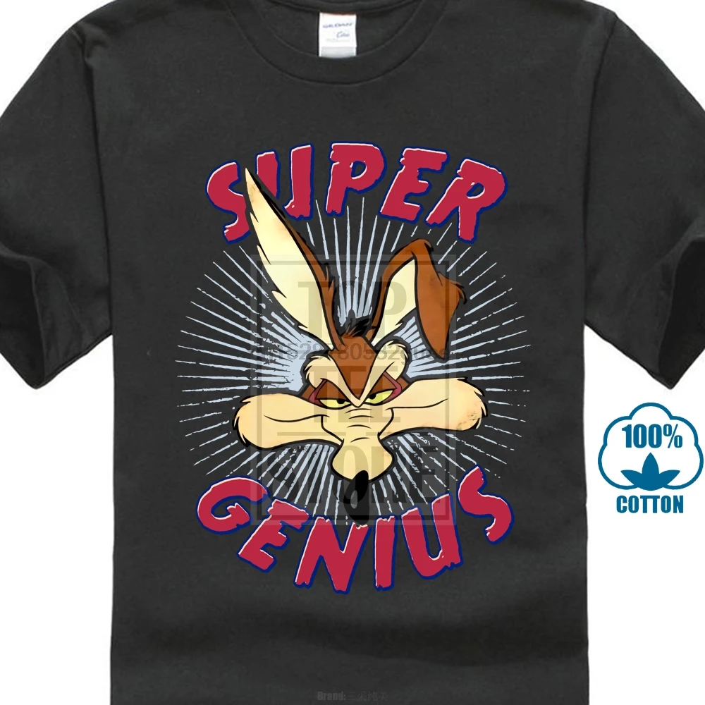 Футболка унисекс Wile E серый Койот супер гениальный Looney Tunes официальный Roadrunner