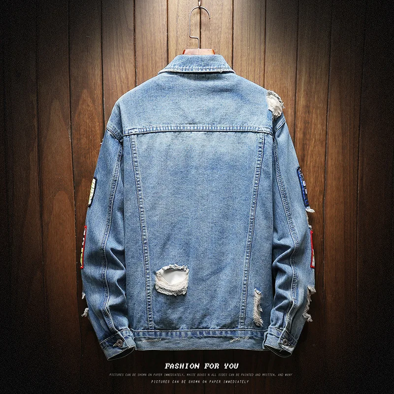 

2020 Autumn Clothing Japanese-style Denim Jacket Fashion Loose Coat-Style Fashion-Casual Labeling Versatile Jacket Men'S Wear