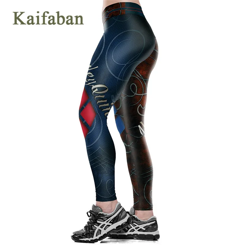 S-4XL, женские штаны для йоги, леггинсы, для фитнеса, Harajuku, 3D принт, колготки размера плюс, Harley Quinn, для спортзала, для тренировок, для бега, спортивная одежда