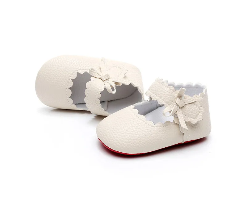 Cute Toddler Baby Girl Shoes First Walkers Moccasins Soft Sole Bow Princess Newborn Infant Girls Shoes Footwear PU Waterproof