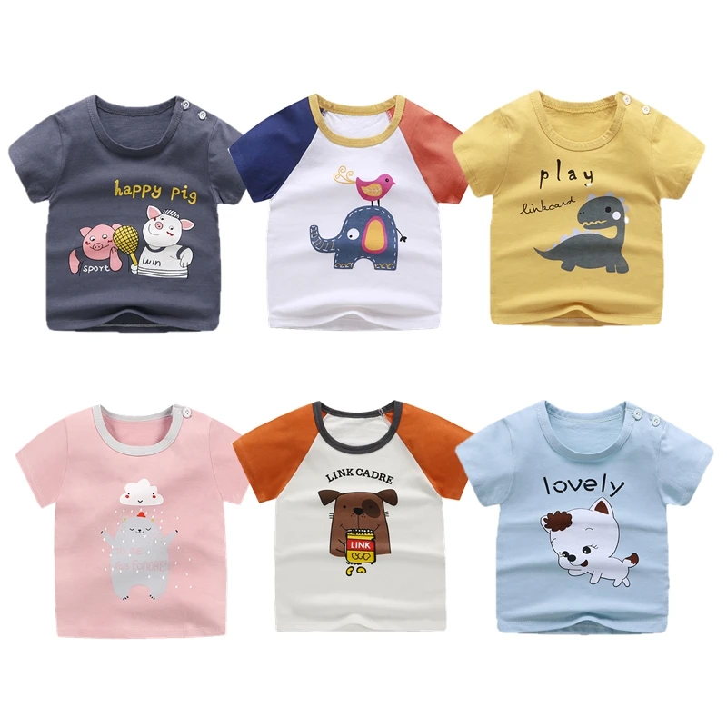 Camiseta Tops y Pantalones de Dibujos Animados para bebé niños Camiseta Manga Corto niñas niños Bebes Camisas Body 