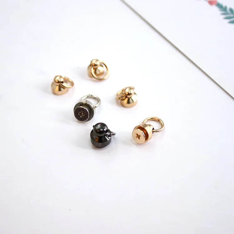 With Ring Rotating Heshangtou Bag Hardware Buttons Hanging Phone Case DIY Screw Rivet Snap-fastener Accessories Anti-Adhesive Pa