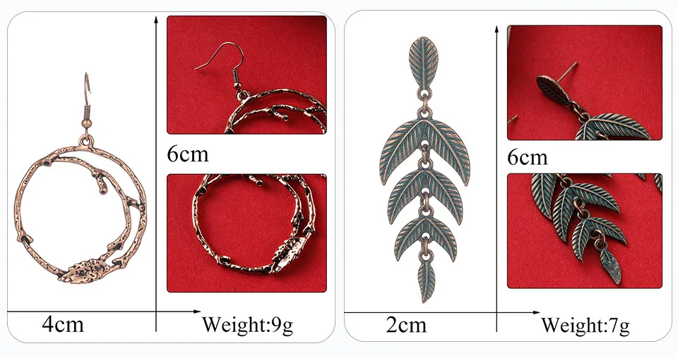 Ethnic Red Acrylic Tassel Earrings for Women Statement Indian Jewelry Vintage Bohemian Geometric Golden Metal Wedding Drop Earrings Gifts Wholesale Dropshipping (232)
