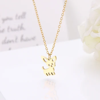 

DOTIFI Stainless Steel For Women Necklaces Cute Chihuahua Animal Dog Collar Necklace Engagement Jewelry