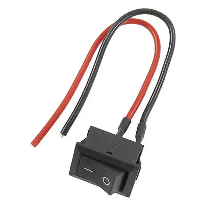 

AC 250V 6A/10A SPST ON/OFF 2 Position Mini Boat Rocker Switch w Lead Wire
