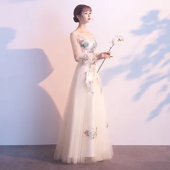 

2020 Hot Sale High/low Of The Long Female 2020 New Toastmasters Big Yards Sleeve Bridesmaid Dresses Spring Fairy
