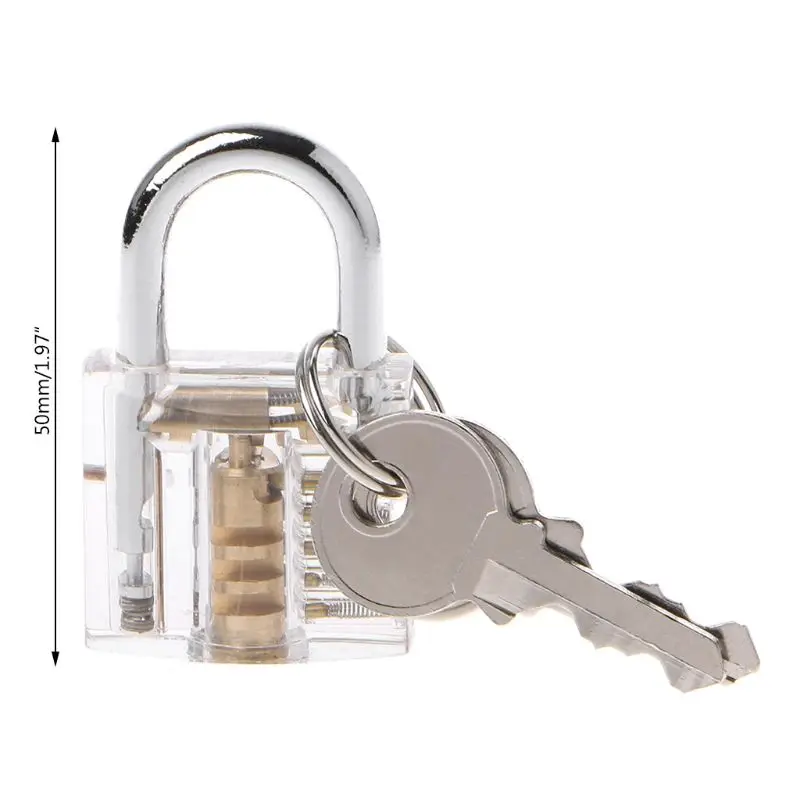50mm/2" Transparent Cutaway Locks Inside View Practice Padlock Visible View Lock Training Skill Locks Keyed Padlock Tool 95AA