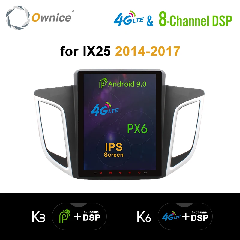 Ownice DSP 8 Core PX6 Android 10 4G LTE Car DVD 64G ROM GPS Radio Navigation CarPlay For Hyundai IX25 2014-2016 2017 | Автомобили и