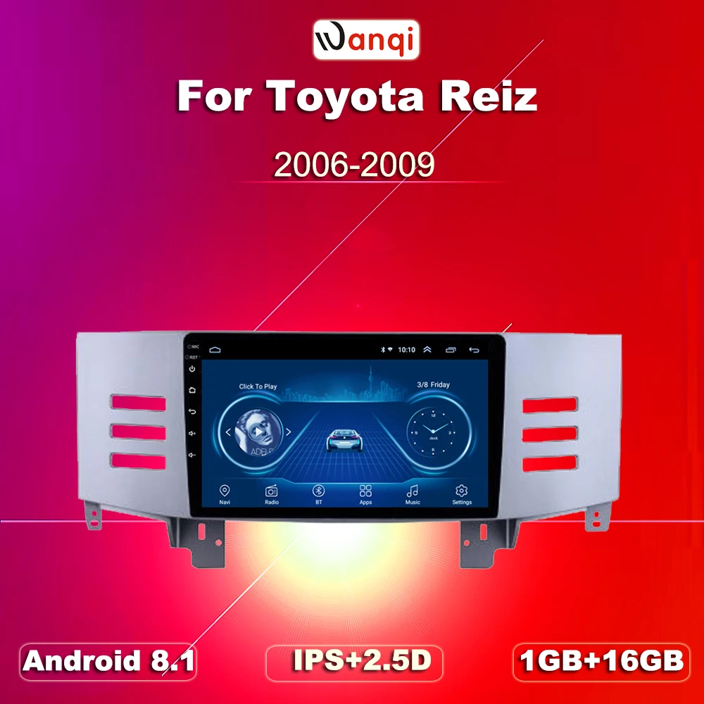 9 дюймов Android 8 1 2.5D Закаленное HD тачскрин радио для Toyota reiz 2006 2009 с Bluetooth USB wifi