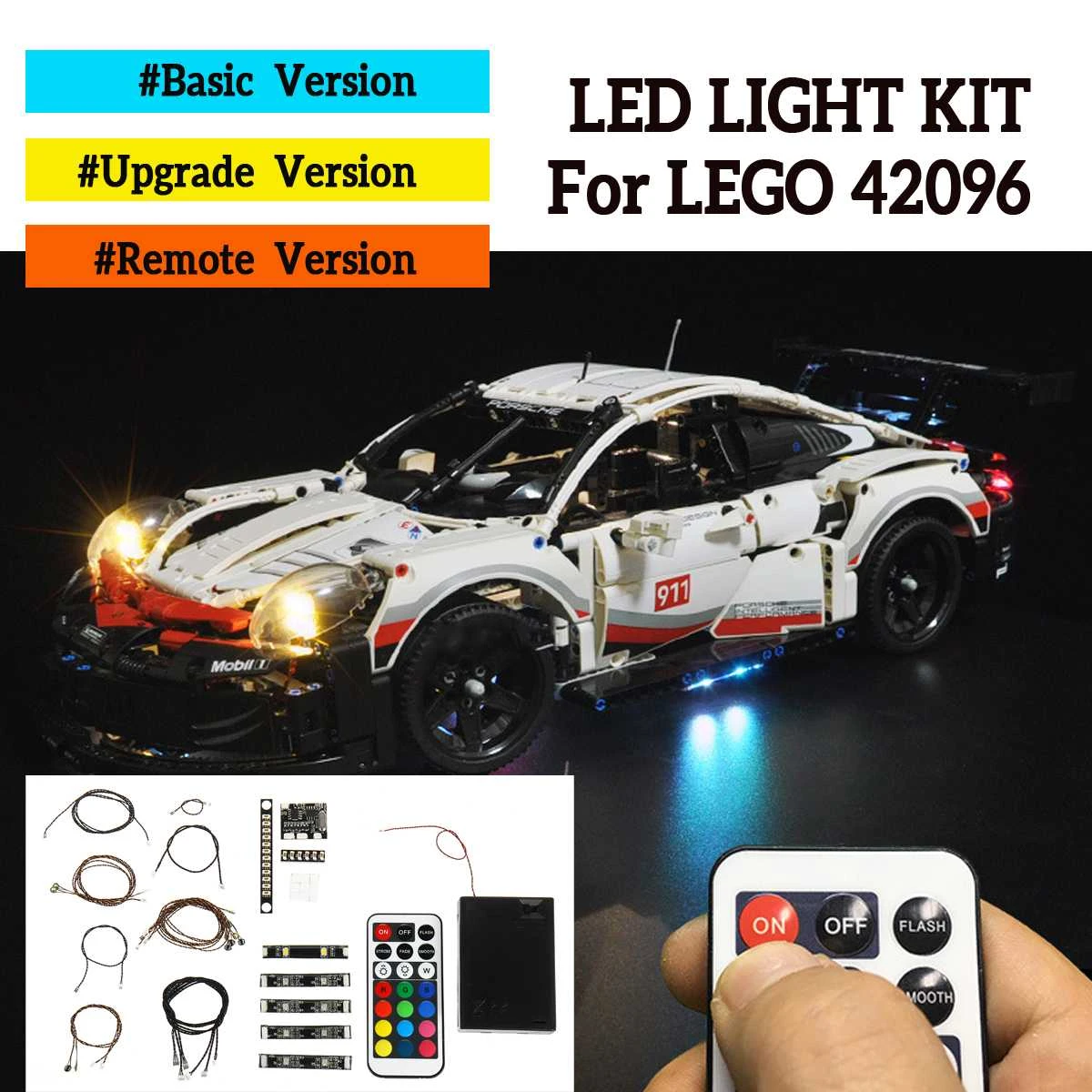 Upgrade/remote/basic version LED light string kit for Lego 42096 technology  Porsche 911 RSR brick toy DIY - AliExpress Toys & Hobbies