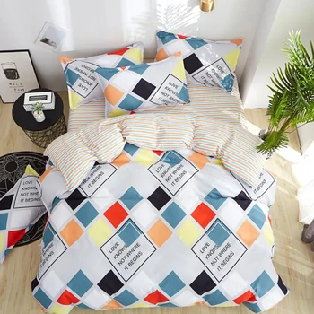 

Thumbedding Colorful Grid Bedding Set King Size Creative High End Duvet Cover Geometric Queen Full Twin Unique Design Bed Set