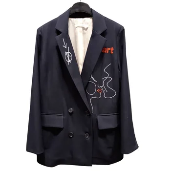 

Embroidered Blazer for Women The New 2019 Fall Collection Will Be Stylish and Casual with A Versatile Long-sleeved Suit Jacket