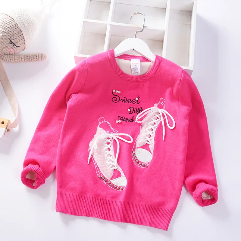

Big Kid Girls' Pullover Sweater Europe And America New Style Childrenswear Long-sleeve Knitwear Fashion-Children Sweater Tops Fa