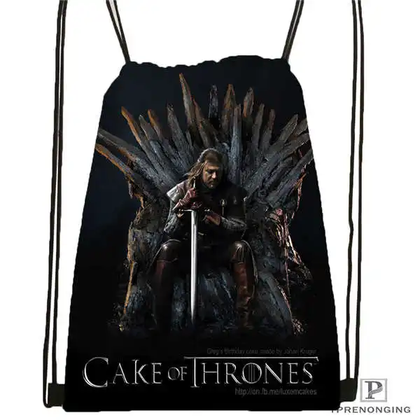 Пользовательские gray_the_game_of_thrones-Drawstring рюкзак сумка милый рюкзак дети ранец(черная спина) 31x40 см#180611-03-132 - Цвет: Drawstring Backpack