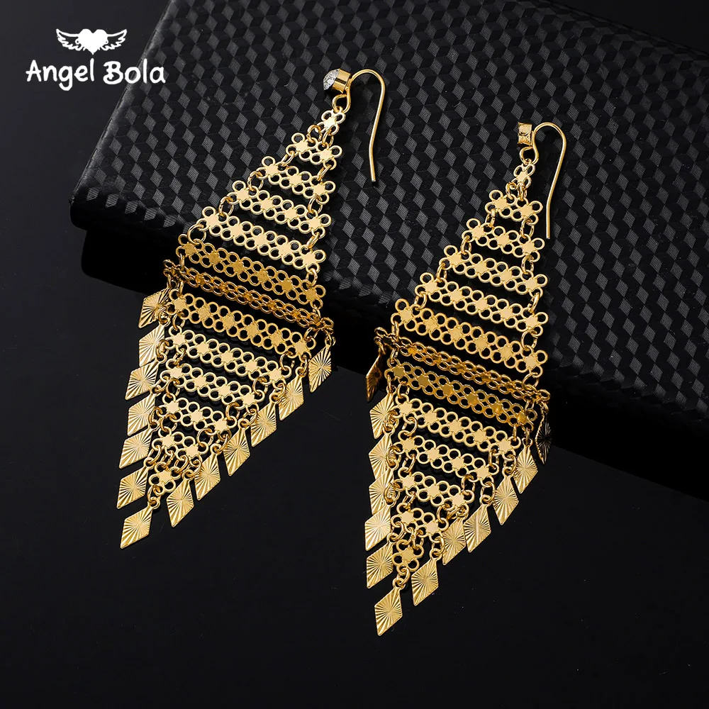 Ethiopian Gold Drop Earrings for Women Gold Color Muslim Islamic Earrings Middle Eastern Fashion Allah Turkish Jewelry