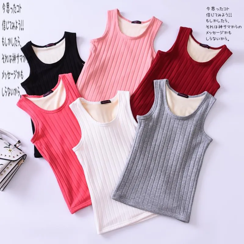 Women Winter Thermal Underwear Warm Thick Tank Top Velvet  Female Casual Slimming Basic Vest