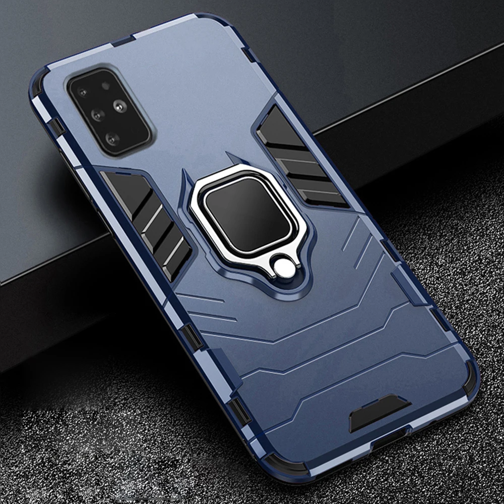 For-Samsung-Galaxy-A51-A-51-Case-Armor-PC-Cover-Metal-Ring-Holder-Phone-Case-For