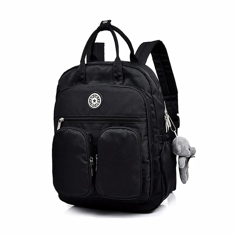 

Hot Sale Women Backpack Multifunction Waterproof Nylon Soft Handle Solid Multi-pocket Zipper Travel Bags Feminina School Bags
