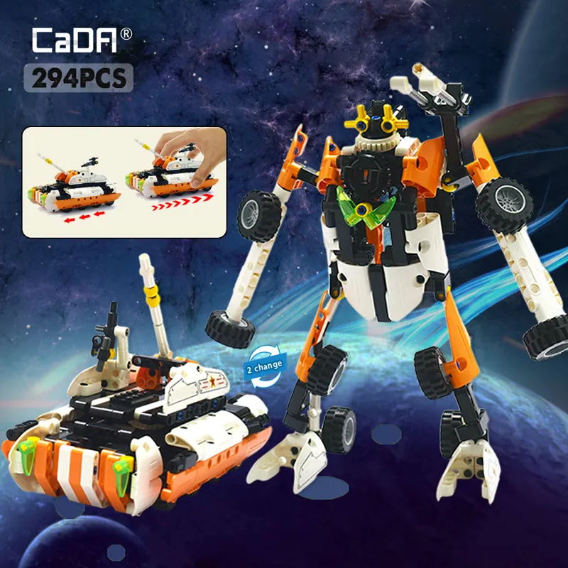 

Cada 2 in 1 Deformation Robot Wheeld Tank Model Building Blocks Legoinglys Technic DIY Bricks Sets Education Toys for Children