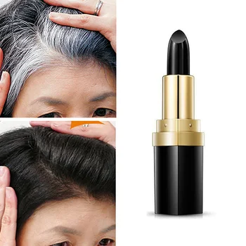 

One-off Hair Color Pen Temporary Makeup Lipstick Pen Fast DIY Styling Mild Stick Cover White Hair Hair Dye Cream black