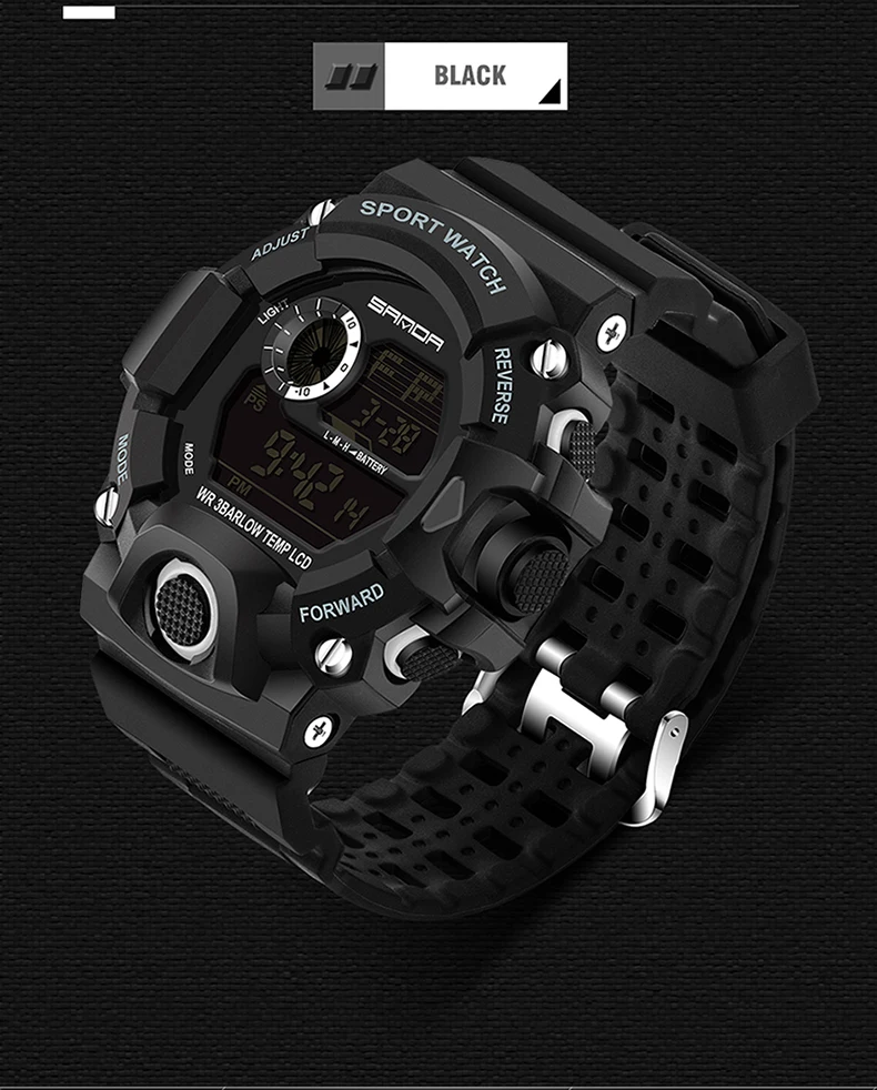 SANDA Брендовые мужские спортивные часы, модные часы Chronos обратного отсчета, мужские водонепроницаемые светодиодный цифровые часы, мужские военные часы, мужские часы