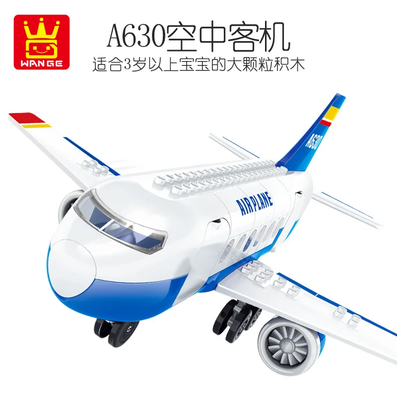 

Wange 630 Educational Large Particles Extra Large Superjumbo to Large Airplane Boy Assembling Early Education Toy Building Block