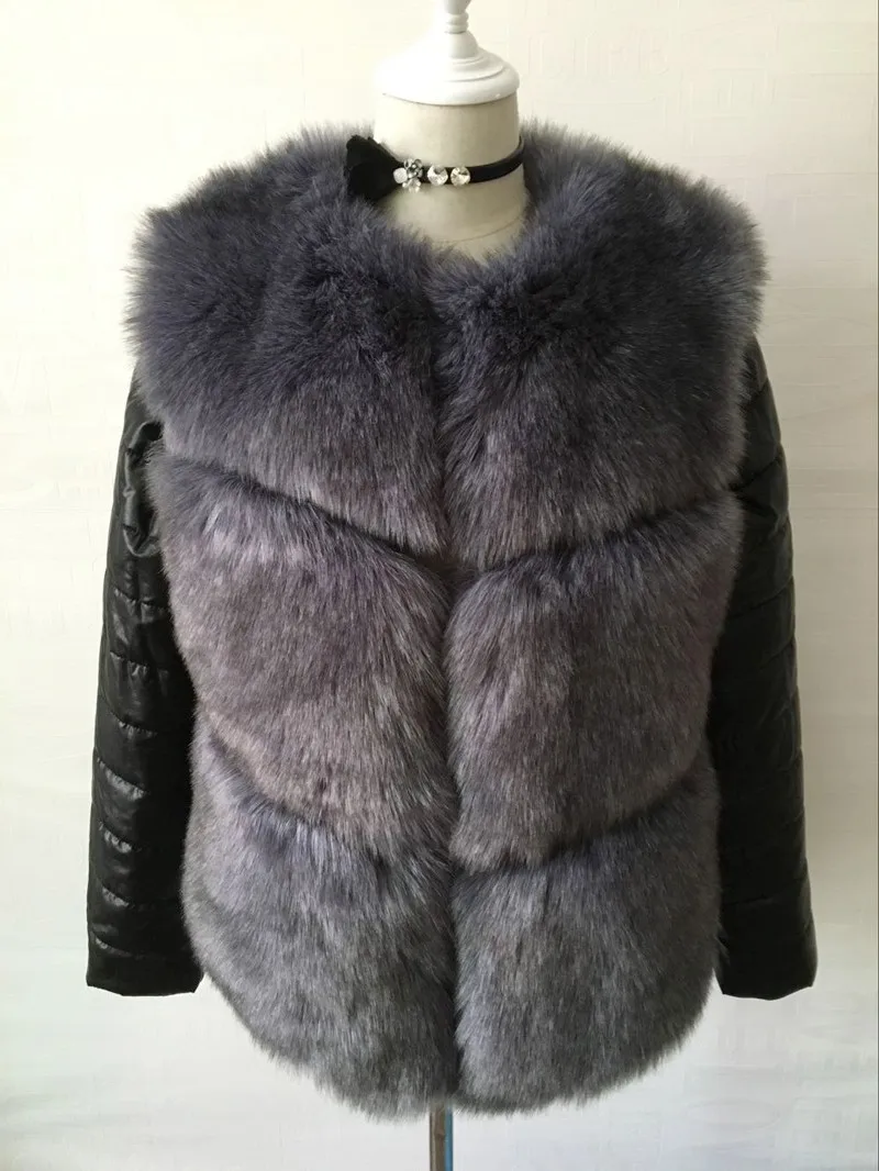 Куртка из искусственного меха, Женское пальто из искусственной кожи, короткий жилет из искусственного меха с длинным рукавом, куртки из пушистого искусственного меха, большие размеры для женщин
