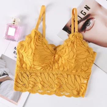 

Fashion Lace Sling Bra Beautify Back Adjustable Chest Pad Underwireless Sexy Pattern Underwear Hot Selling