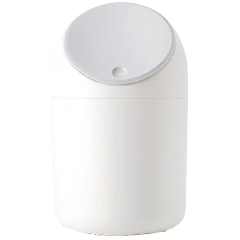 

Mini Waste Bin Desktop Garbage Basket Table Home Trash Can Roll Press with Lid Creative Cute Desktop Trash Home Living Room-Pres
