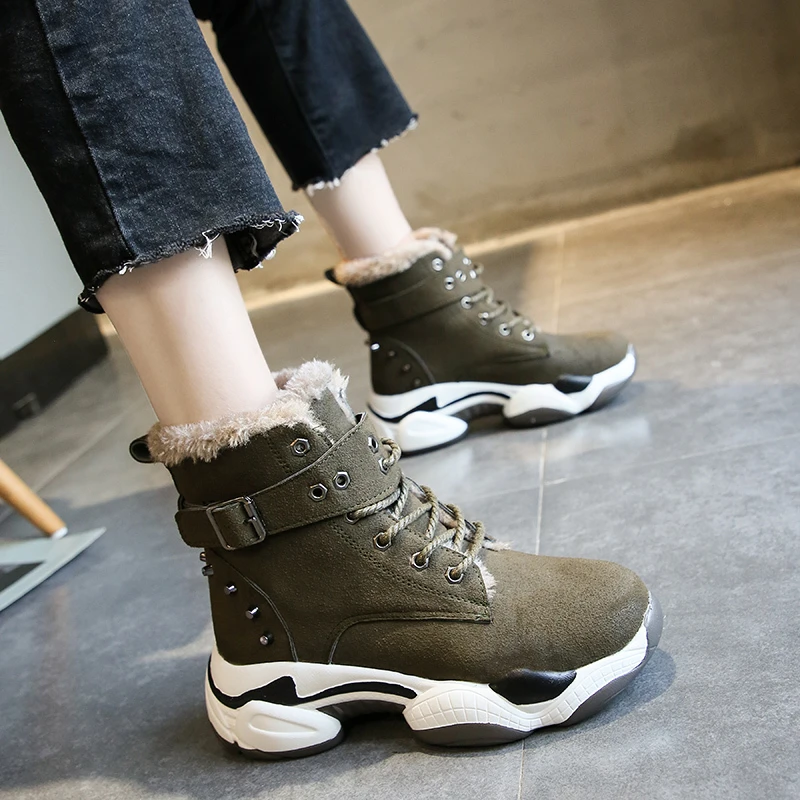 faux suede platform combat boots