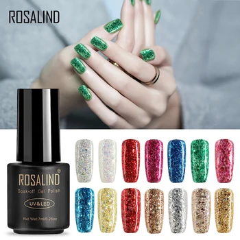 

ROSALIND Primer Gel Varnish 50 Colors Diamond Gel Polish Soak Off UV LED Gel Nail Polish Base Coat No Wipe Top Color Gel Polish