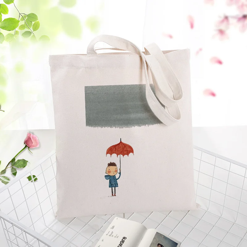 Сумка Для Покупок Сумка текст DIY иллюстрация Холщовая Сумка повседневное использование пользовательский принт Логотип эко многоразовая утилизация