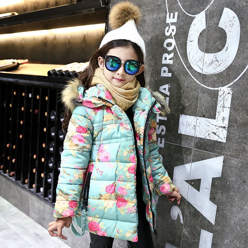 

Girls Down Jackets Outdoor Warm Clothing Thick Coats Windproof Children's Winter Jackets Kids Cartoon 6 7 8 9 10 11 12 13 Years
