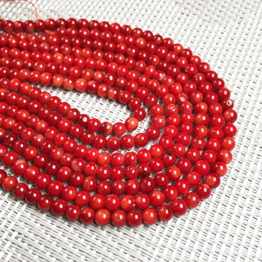 

Wholesale Round Small Beads Natural Red Coral Beads Loose Beads Isolation Beads for Bracelet Necklace Making Charms Jewelry 15"