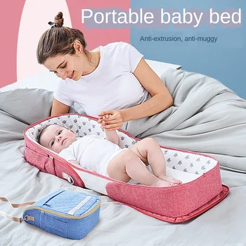 

Baby Bed Newborn baby Crib Portable Mid-bed Mobile Multifunctional Bionic Foldable Anti-crushed Travel Bed Infant Toddler