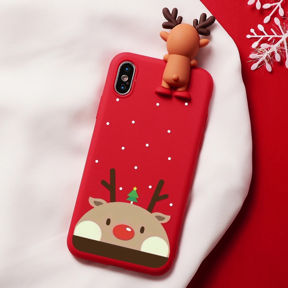 Новогодний роскошный чехол с 3D изображением Санта Клауса, рождественского оленя, белого медведя для iPhone 8, 7, 6, 6S Plus, X, XR, XS, 11 Pro, чехол из ТПУ с рождественским рисунком - Цвет: Klho-lutoushu