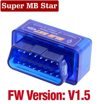

ELM327 Bluetooth V1.5 OBD2 Code Reader Blue Color Scan Tool Super ELM 327 Engine Codereader OBD-II OBDAuto Diagnostic Scanner