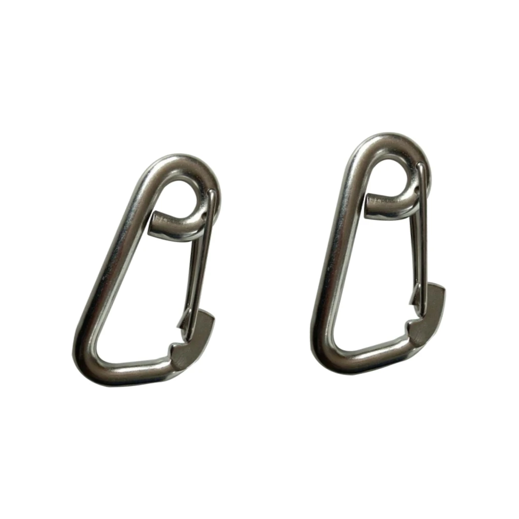 MagiDeal 2pcs New Boat 304 Stainless Steel Spring Snap Hooks (6x60mm+8x80mm)