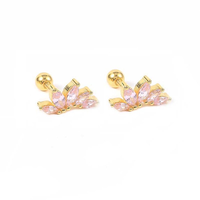 925 Sterling Silver All Pink Crystal Pave Hoop Earrings Pink Cubic Zirconia Stone Heart Moon Star Charm Earrings Jewelry