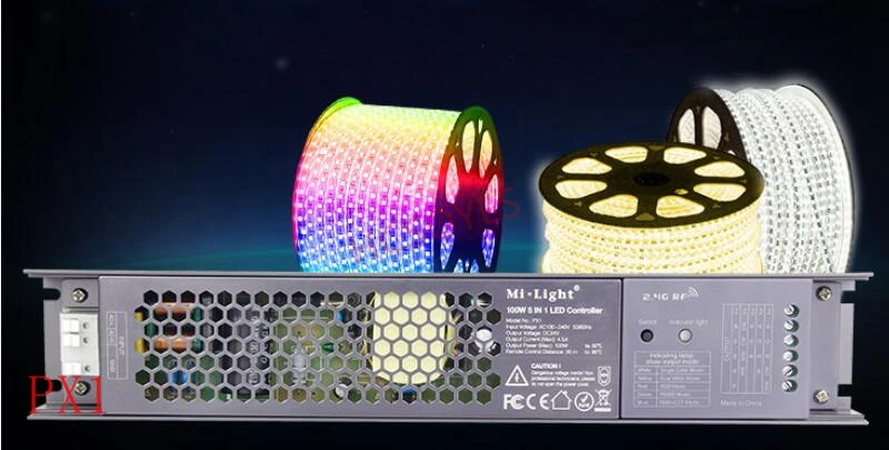 Miboxer 100 Вт 5 в 1 светодиодный контроллер PX1 2,4G RF/APP/alexa Голосовое управление встроенный драйвер управления для DC24V Светодиодный светильник