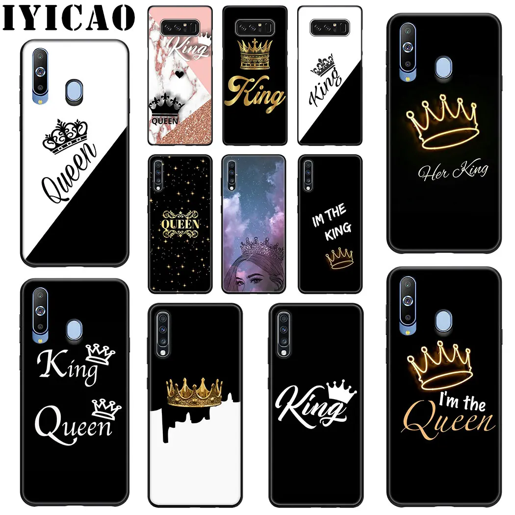 IYICAO King queen роскошный мягкий силиконовый чехол для samsung A70 A60 A50 A40 A30 A20 A10 M10 M20 M30 M40 Note 8