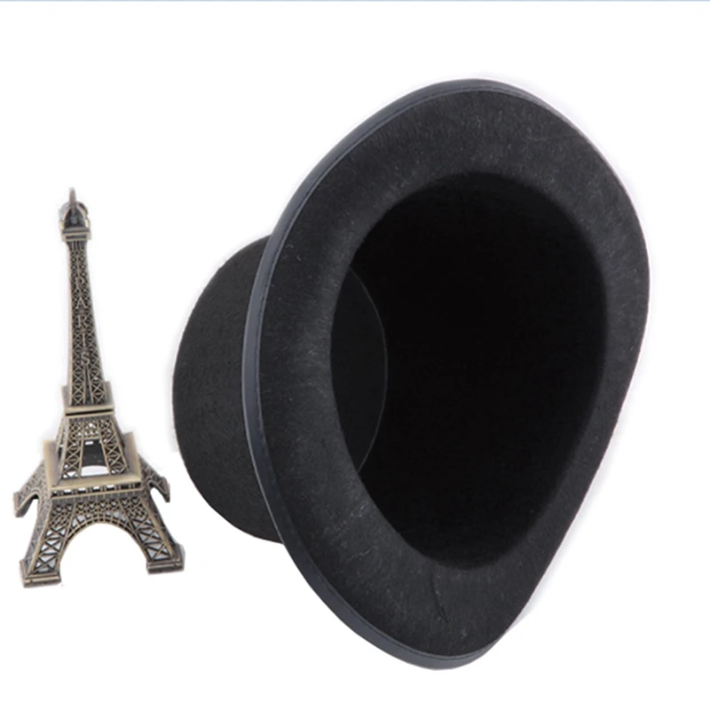 16 см высота панк черная шляпка Хэллоуин реквизит фетровые шапки Millinery/Волшебная Магия шляпа для фокусов